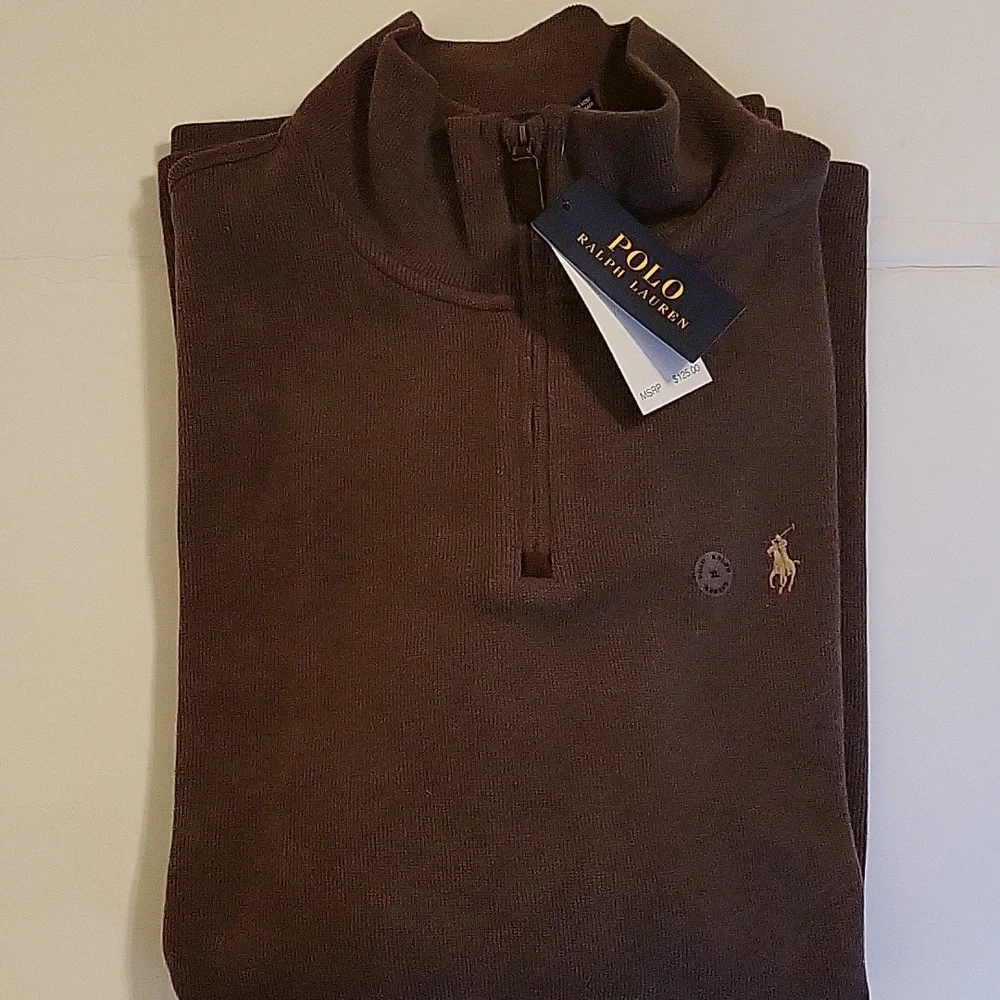 Men's XL Polo Ralph Lauren Half-Zip Long Sleeve French Rib Knit, NWT - Picture 2 of 9